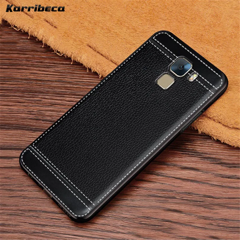 

Honor 7 cases Litchi silicone case for huawei honor 7 funda coque lychee leather matte soft tpu cover etui kryt tok husa