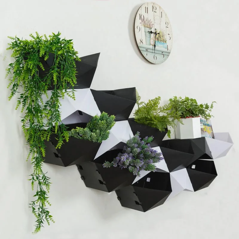 Nordic Style Brief Flower Pot Home Solid Color Plastic Wall Vase
