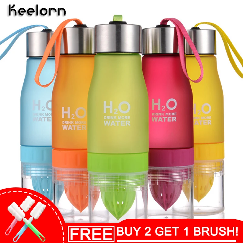 

Keelorn 650ml H2O Lemon Juice Fruit Water Bottle Infuser Drinkware For Outdoor Portable Shaker Sport Bottle Plastic Water Bottle