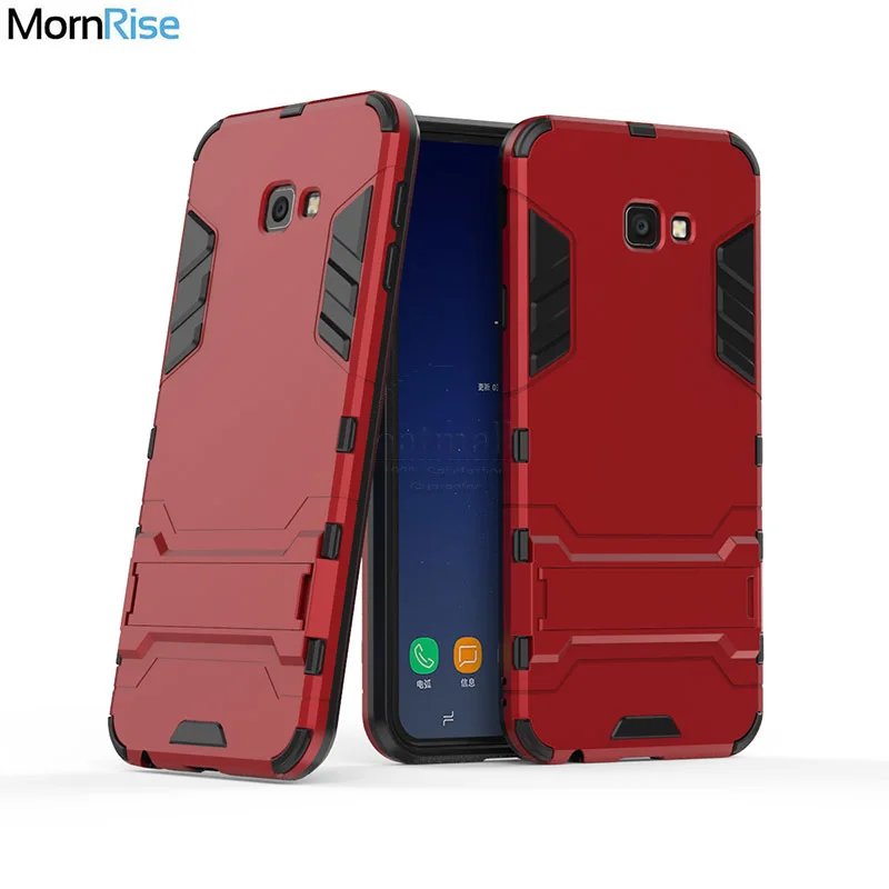 

For Samsung Galaxy J4 J4 Plus 2018 Case Kick Stand Back Cover Cases Dual Layer PC TPU Rugged Hybrid Armor Resistant Phone Bags