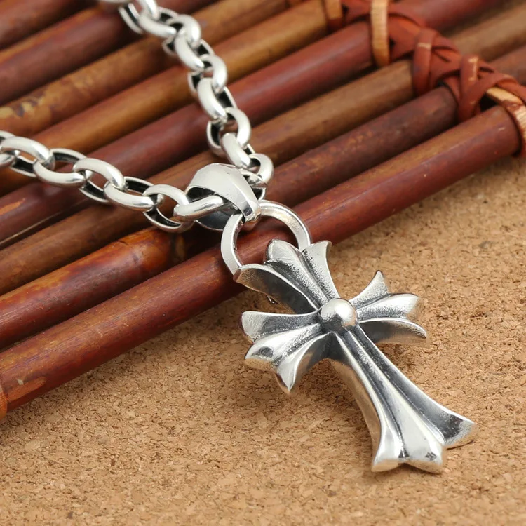 

2019 Choker Necklace Asg S925 Pure Jewelry Fashion Thai Restoring Ancient Ways Is Han Edition Men Cross The Personality Pendant