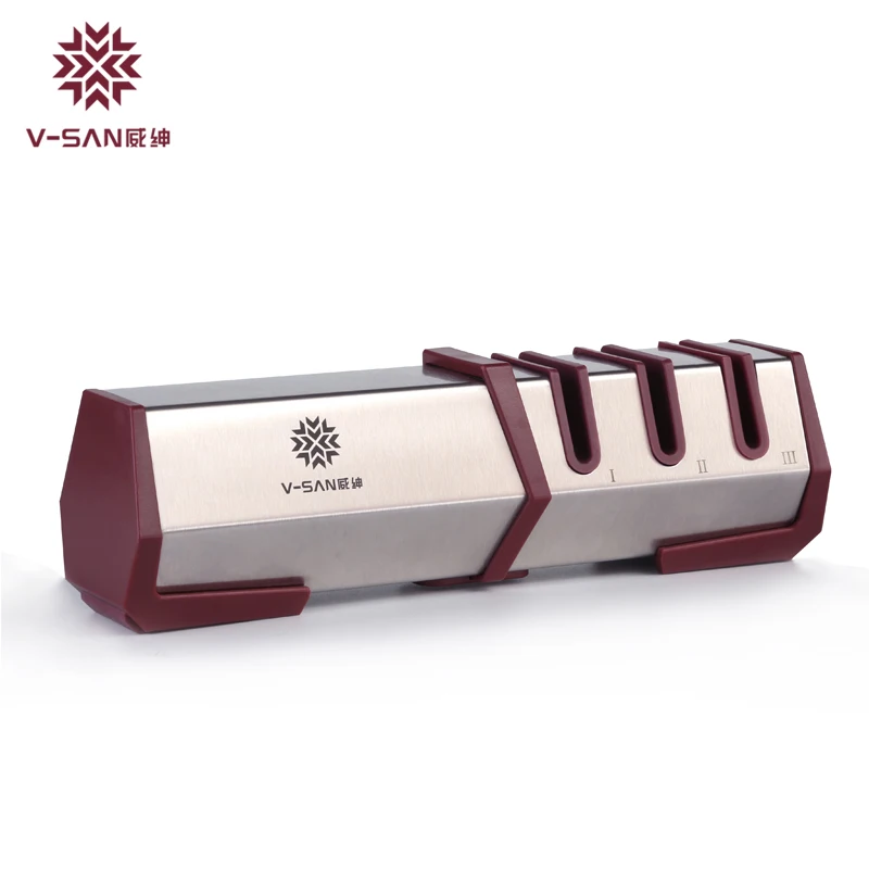 

V-SAN Deluxe Kitchen Knife Sharpener TV1701 Professional Kitchen Knife Sharpener Diamond Carbide Knife Sharpening Machine TAIDEA