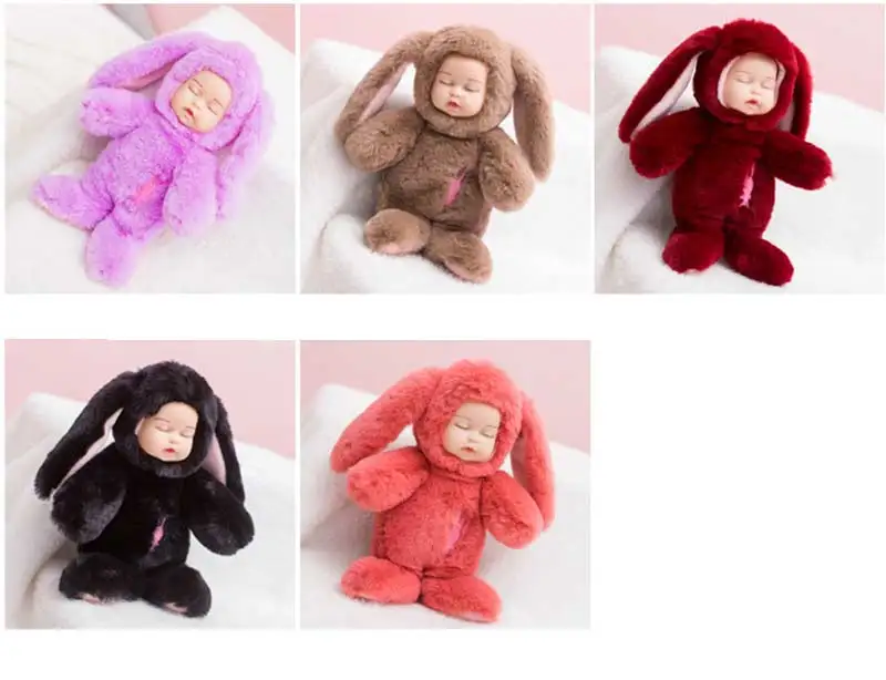 Милые игрушки-спящие куклы, плюшевые детские игрушки для сна для девочек, детское лицо с длинными заячьими ушками, сумка, украшение, подвеска, игрушка, подарок для детей