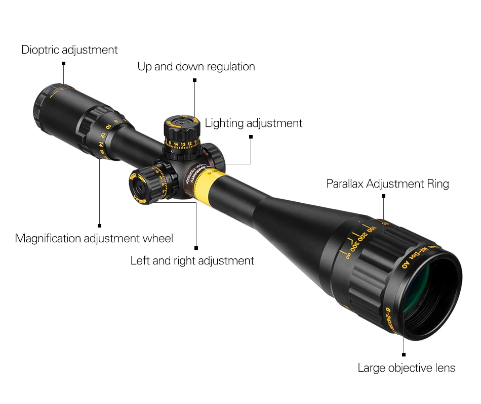 NSIRIUS 6-24X50 AOE Золотой тактический прицел оптический прицел красный зеленый llluminate Crosshair охотничий прицел