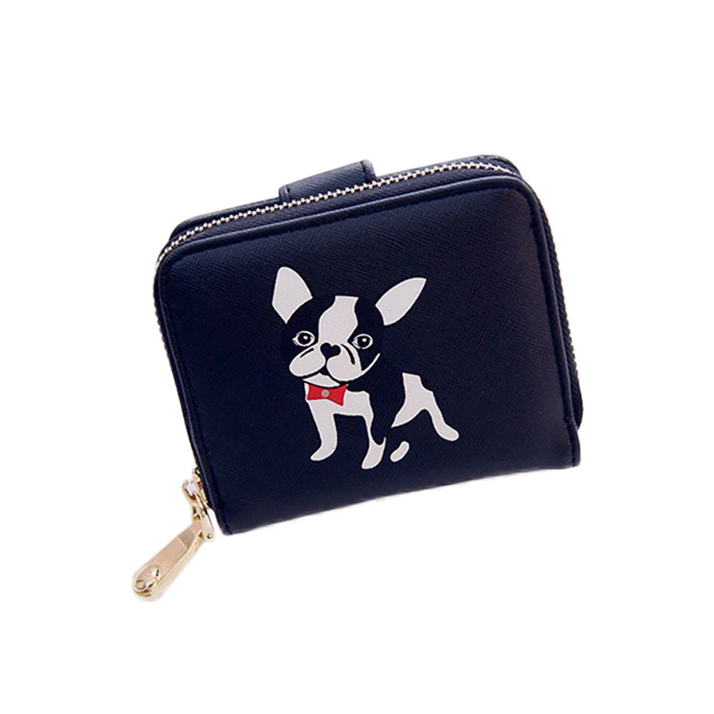 

Lady Cartoon Dog Faux Leather Clutch Short Card Holder Coin Purse Wallet Gift