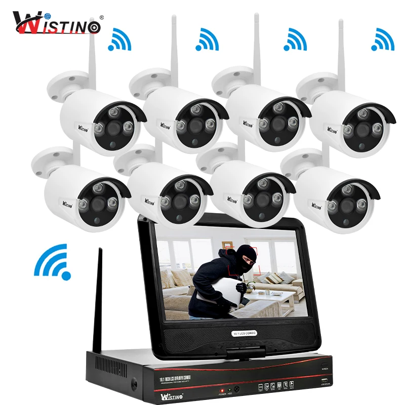 

Wistino 960P IP Camera Wifi Kit CCTV System Wireless 8CH NVR Security Outdoor P2P Monitor Kits IR LCD Screen Surveillance Camera