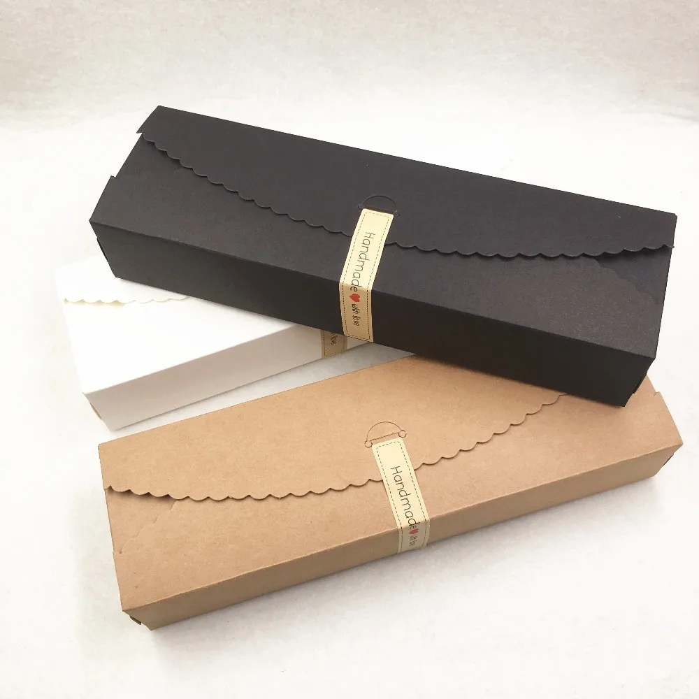 

24pcs Brown/white/black Handmade gift boxes, Love Handmade Candy Box,Kraft paper packing strong Box Handmade nougat/chocolate