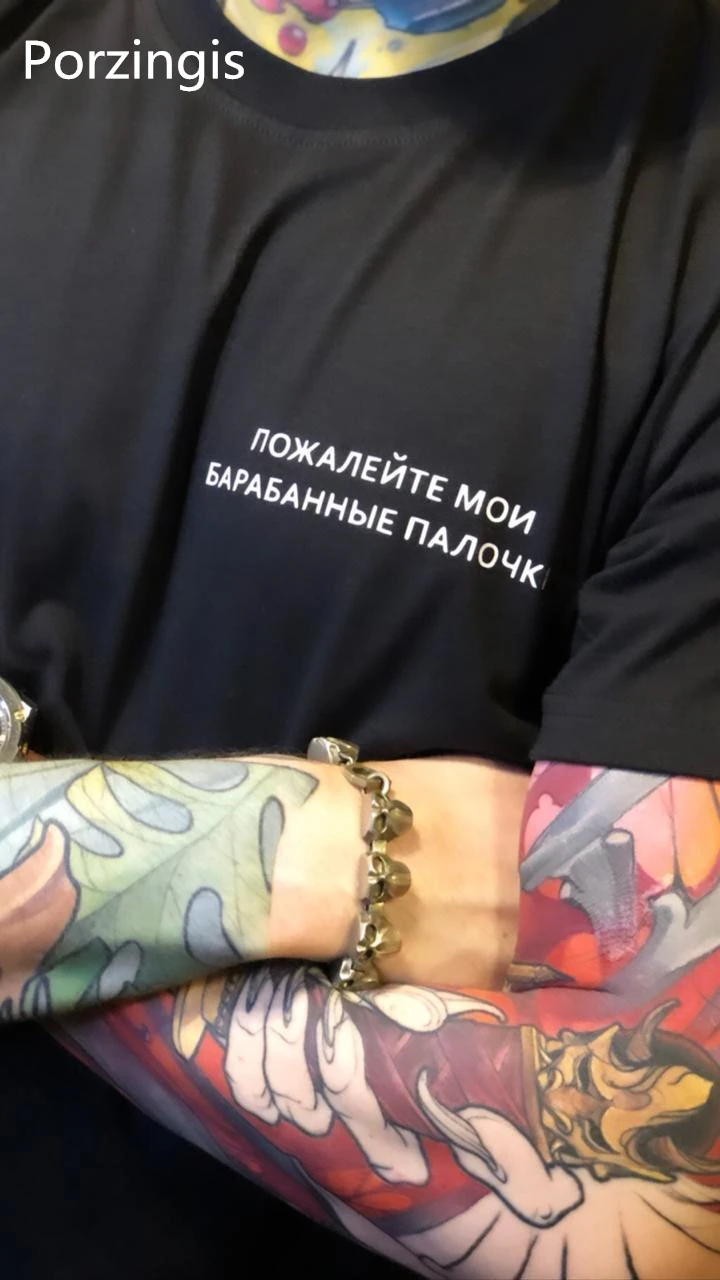Футболка женская модная летняя с О образным вырезом хлопковая русскими