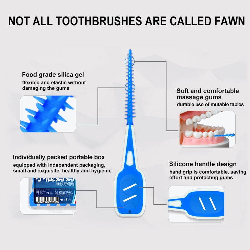 16 шт./кор. одноразовые Мягкая Силиконовая зубная нить для ухода за межзубным пространством зубочистки кисти чистка зубов палка Уход за полостью рта ручки