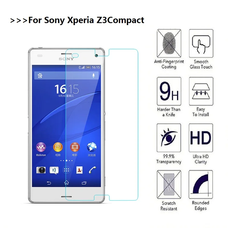 Для Sony Z3 9H 2.5D Премиум Закаленное стекло для Xperia Compact Z 3 закаленная Защитная пленка