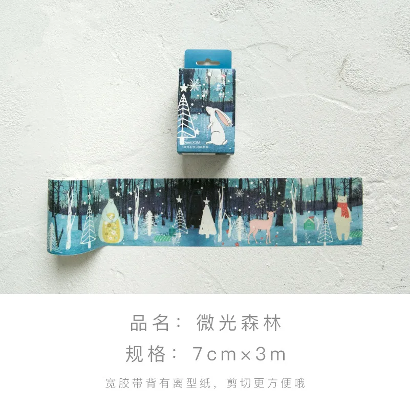 

70mm wide Forest fairy tale Luminous decoration washi tape DIY planner scrapbooking diary album masking tape