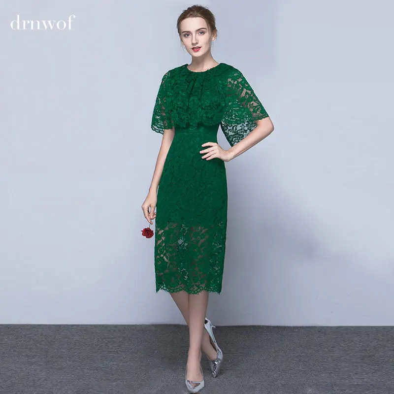 Buy Green Pink Red Cocktail Dresses 2016 Half Sleeve