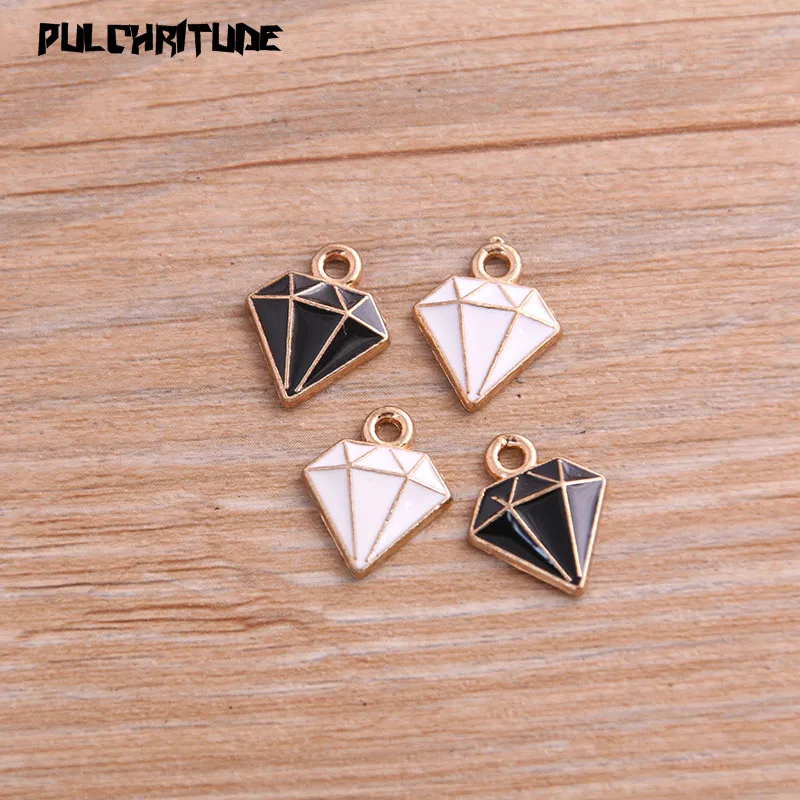 

PULCHRITUDE 10pcs Two Color 13*16mm Alloy Metal Drop Oil Lrregular Shape Charms Pendant For DIY Bracelet Necklace Jewelry Making