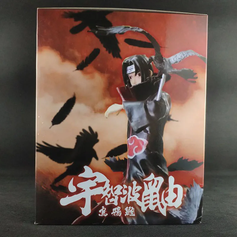 Аниме Naruto Shippuden Itachi ПВХ фигурка GK Учиха Итачи с вороной Коллекционная модель игрушки 28 см - Цвет: Itachi Box