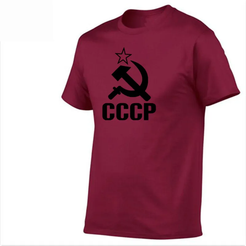 Футболка для спортзала WINER CCCP, Мужская футболка с коротким рукавом, футболки из хлопка с круглым вырезом