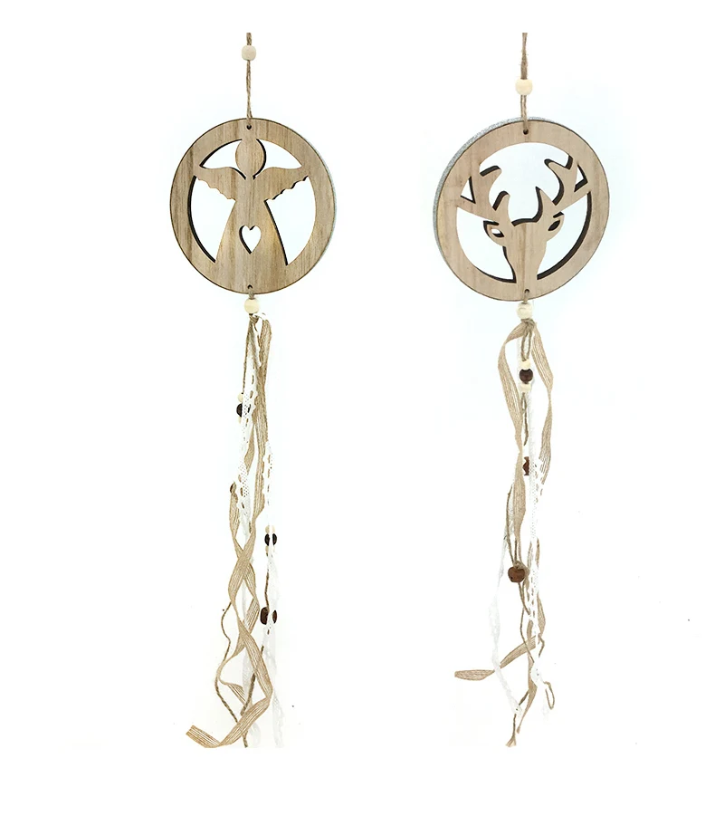 

Wooden Christmas Hanging Ornaments Tree, Star, Deer and Angel