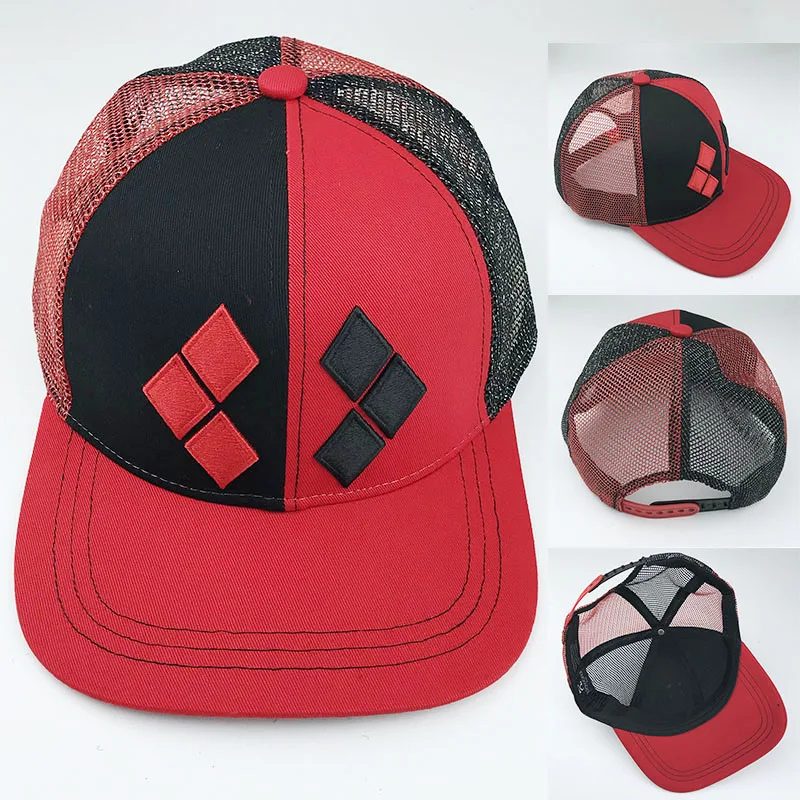 Cosplay&ware Harley Quinn Squad Hat Red Baseball Snapback Caps Adjustable Hip Hop Hats Dc Girls Cosplay -Outlet Maid Outfit Store