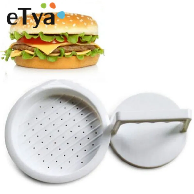 eTya 1pcs DIY White Plastic Stuffed Burger Press Hamburger Patties