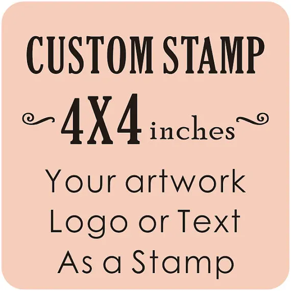Custom Stamp Custom Logo Stamp Custom Rubber Stamp 4x4 inchescustom