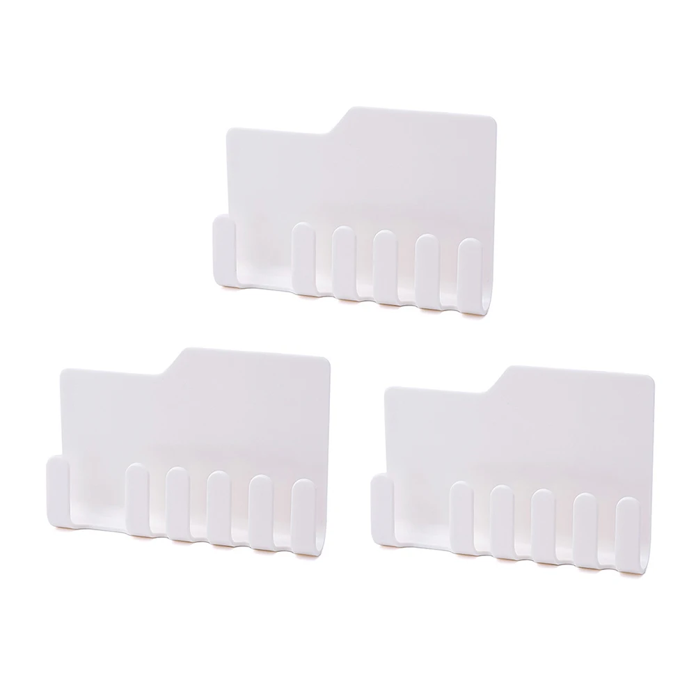 White 3pc 4x5x9.5cm 1 шт. многофункциональная клейкая бритва настенная подставка для зубных щеток монтируемая стойка крючки зубная паста вешалка для туалета кухня - Цвет: White 3pc 4x5x9.5cm