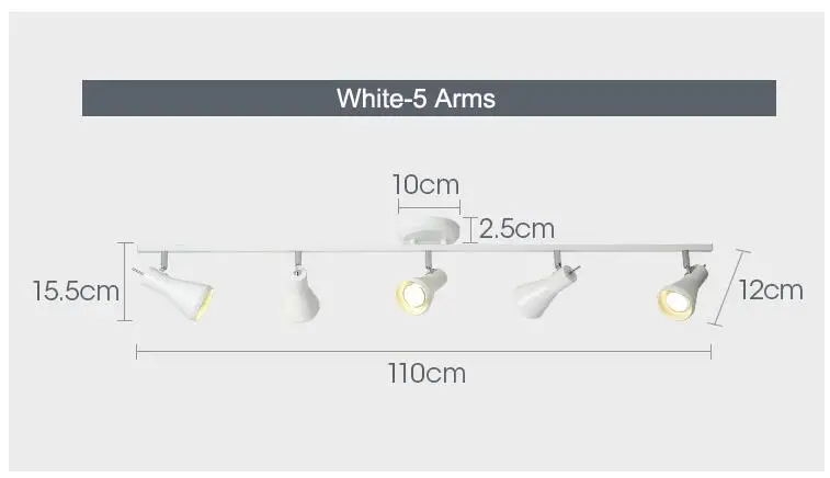 Светодиодный потолочный светильник MDWELL в скандинавском стиле 220 В с металлическим абажуром для гостиной E14, металлический потолочный светильник, современный фойе - Цвет корпуса: 5 Arms White