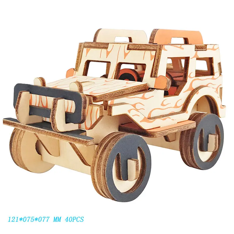 DIY Military Series Wood Block Educational Toy Real Life Car Pirate Ship Wooden Building Blocks Sensory Toy For Children Gift