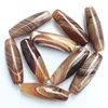 Beautiful 6-50mm Coffe Color Stripe agates Oval beads 15