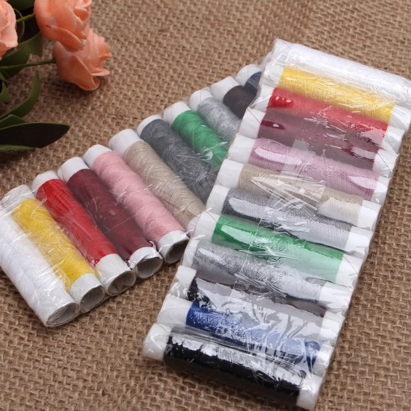 

12 Colors Polyester Crafts Spool Sewing Weaving Thread Notions Tools Home Arts Hand Machine High Quality