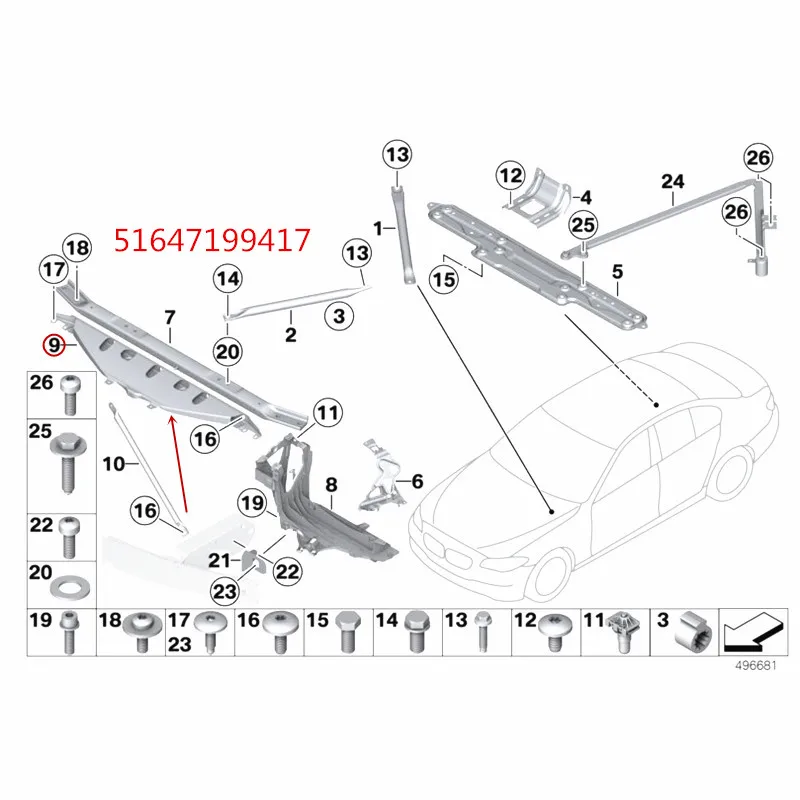 51647199417 автомобильный козловой станок подходит для 7 серий 750Li 740Li 730b mw2009- верхний луч крепежная рама резервуар для воды защитная скоба - Цвет: Армейский зеленый