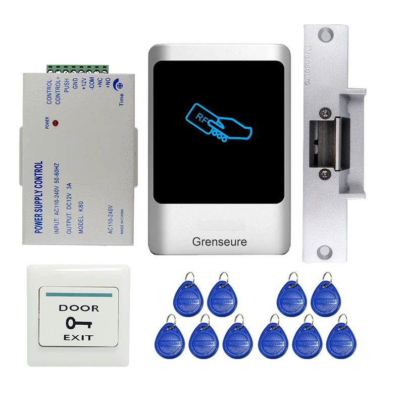 

Wholesale Brand New Metal Waterproof RFID Card Reader Door Access Control System Electrical Strike Door Lock In Stock Free Ship
