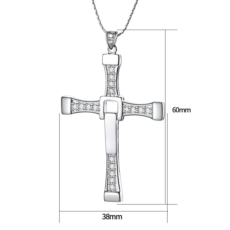 Чистое Серебро S925, CZ Кристалл, кубический циркон, крест, подвески, Настоящее 925 пробы, серебряные подвески, ожерелья для женщин, ювелирные изделия CP148