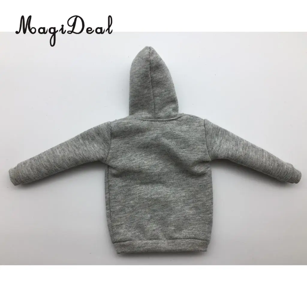 MagiDeal Cloth 1/6 Scale Mens Gray Zip Up Hoodie Sweatshirt for 12 Inch Action Figure Model Dolls Dress Party Stage Display Acce