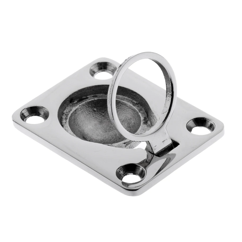 316 Stainless Steel Flush Pull Lift Ring Handle for Marine Boat Hatch Locker Boat Parts Accessories  4.8 x 3.8 cm Silver