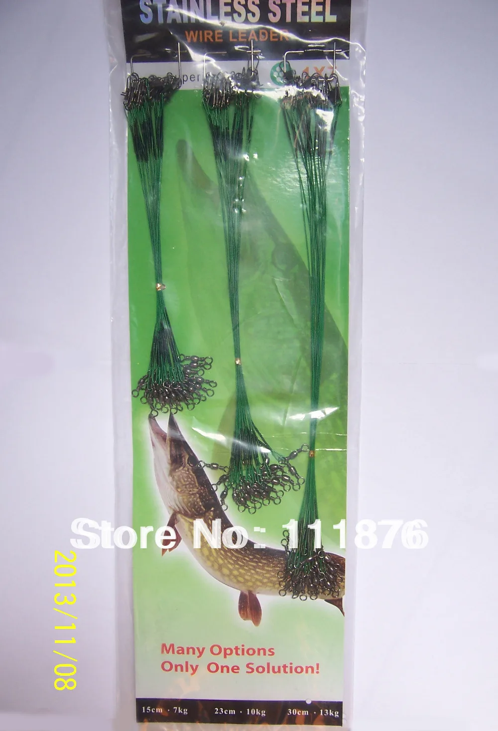 

60pcs 3 Sizes Steel Fishing Wire Spinner Leaders With Interlock Snaps & Swivels Fishing Tackle