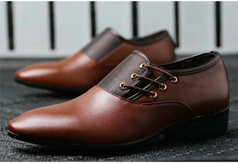 Men's Wedding Shoe Oxfords For Mens Shoes Formal Leather Black Brogues Dress Shoe Lace-Up Men Casual Shoes Oxfords Large Size 47 (11)