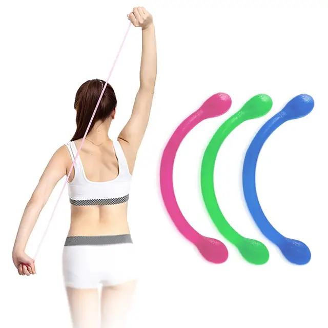 US $5.03 Muscle Resistance Bands Silicone Fitness Yoga Workout Pulling Exerciser Pull Rope Body Building Fre