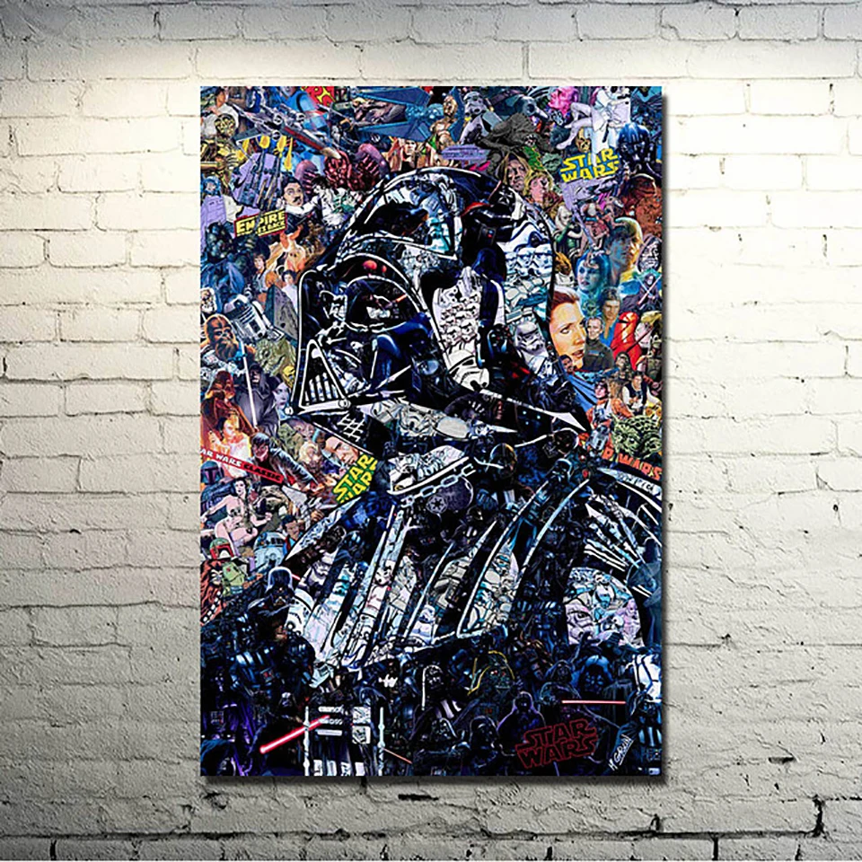 

Canvas Prints Wall Art Poster 5 Panel Movie Star Wars 7 Force Awakens Painting Home Decor Living Room Modular Pictures Framework
