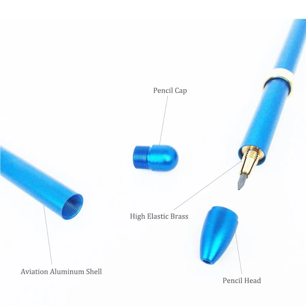Механический карандаш 2,0 мм простой стиль аэрокосмический алюминий Многофункциональный 2B карандаш для офиса и рисования дизайн (синий)