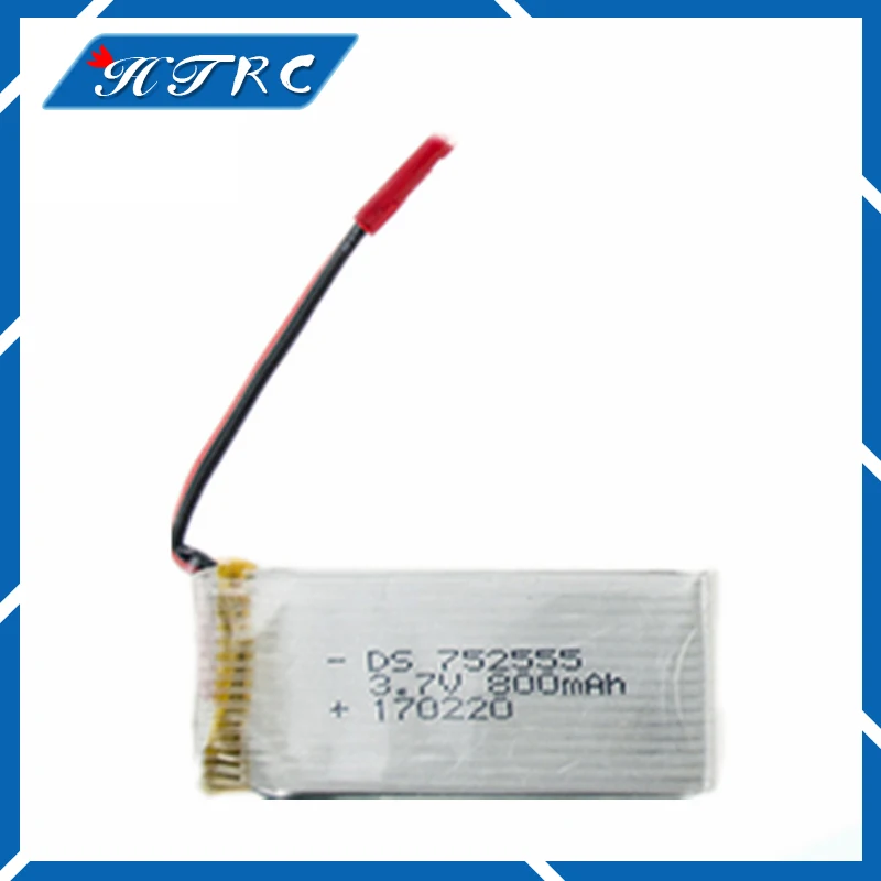3.7V 800mAh Battery For Di Fei da DFD F181 F187 F163 H12C H12W quadrocopter 3.7 V 800 mAh li-po battery 752555 10pcs V686 | Игрушки и