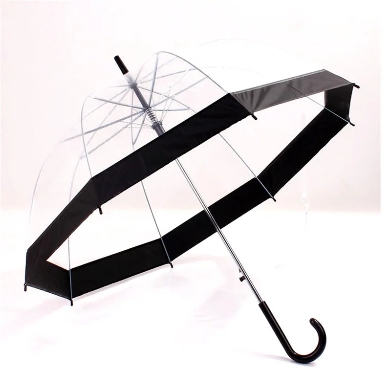 Маленький прозрачный зонтик Hu Son, архитектурный зонтик с длинной ручкой, кружевной зонтик, прозрачный зонтик