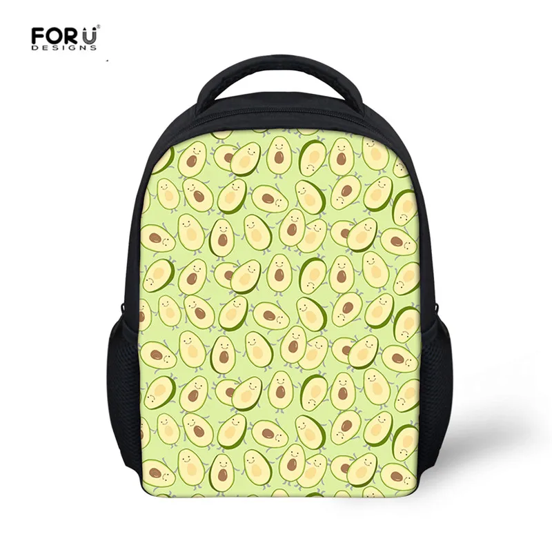 Милый школьный рюкзак FORUDESIGNS с рисунком авокадо холщовый на плечо для детей