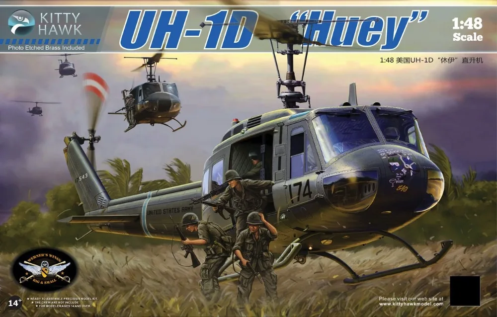 Kitty Hawk KH80154 1/48 UH-1D "Huey"-масштабный модельный комплект