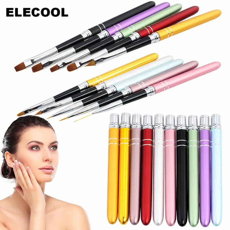 

ELECOOL 10pcs Professional UV Gel Nail Brush Dotting Pen Painting Drawing Print Nail Art Design Pen Nail Art Brush Tool