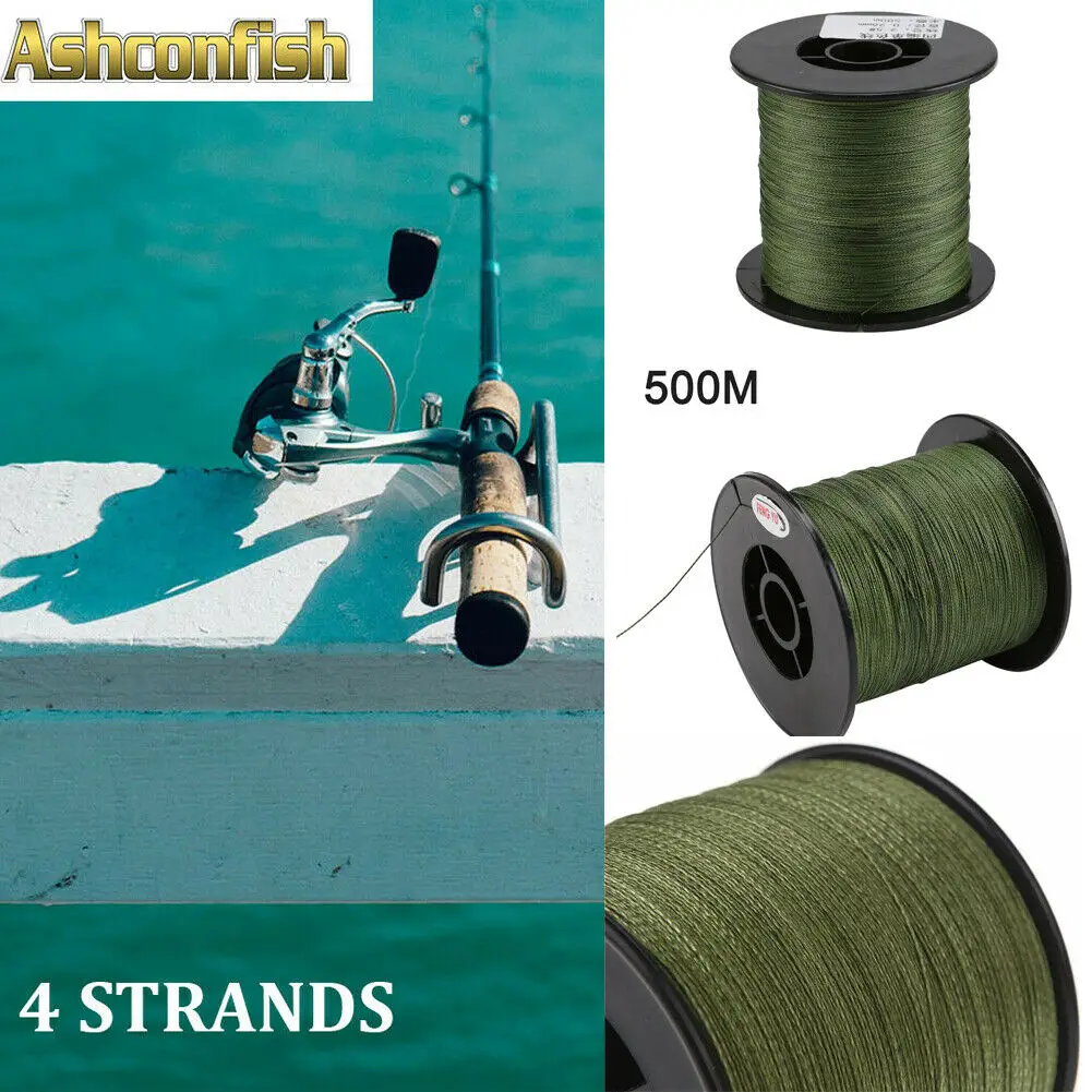 4 нити 500 м 30LB-100LB 0,26 мм рыболовная леска прочность PE плетеные зеленые лески