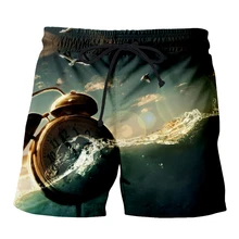 YX GIRL психоделические часы с 3D принтом, летние женские/мужские шорты в стиле Харадзюку, повседневные пляжные радужные шорты, Прямая поставка