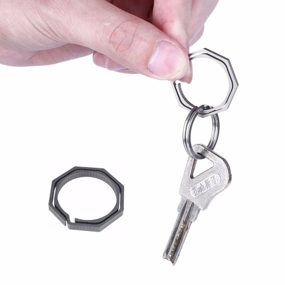 

Octagon Titanium TC4 Ti Pocket Hook Buckle Keychain Keyring ring Key multi tool gadget hang edc gear camp hike outdoor clip kit
