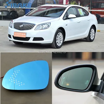 

smRKE For Buick Excelle 10-14 Car Rearview Mirror Wide Angle Hyperbola Blue Mirror Arrow LED Turning Signal Lights