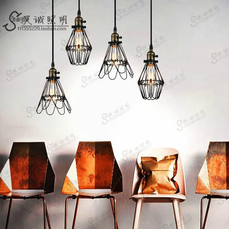 Vintage American Iron cage Chandelier single head individual small bar Cafe lamp | Освещение