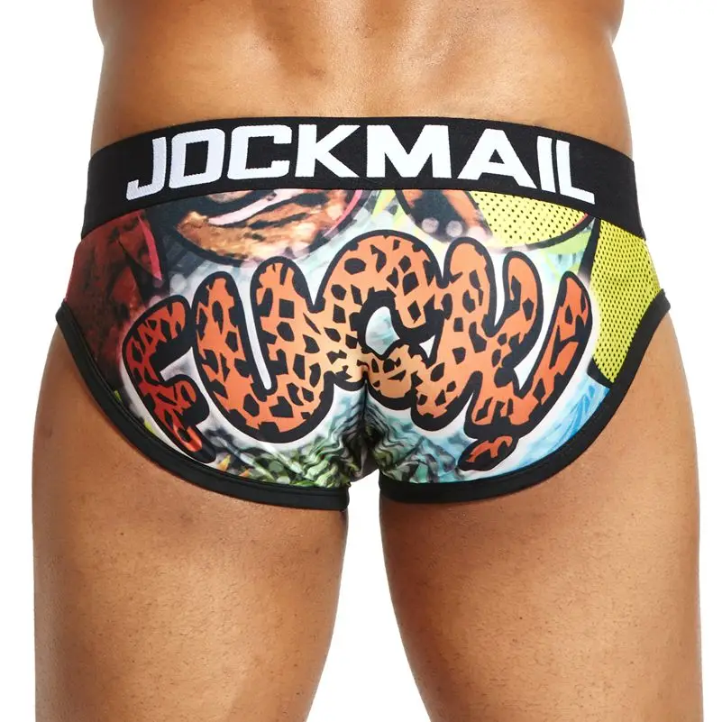 JOCKMAIL Brand Sexy Mens Underwear Briefs calzoncillos hombre slips printed calcinha Cueca Gay Underwear Male Panties white boxer briefs Briefs