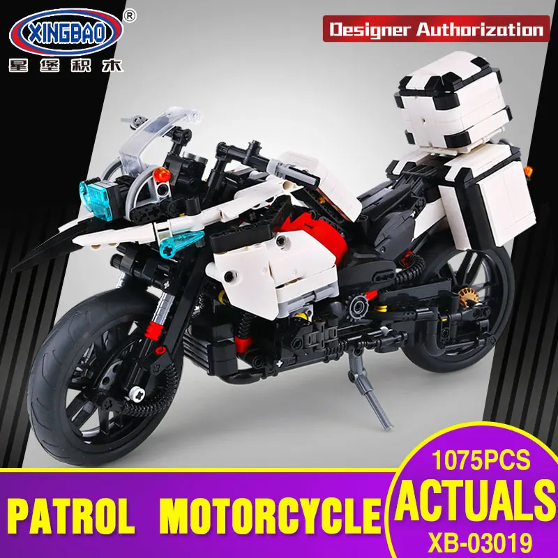 

XINGBAO 03019 Genuine 1075PCS The Patrol Motorcycle Set Building Blocks Bricks Educational Funny Toys for kid As New Year Gifts